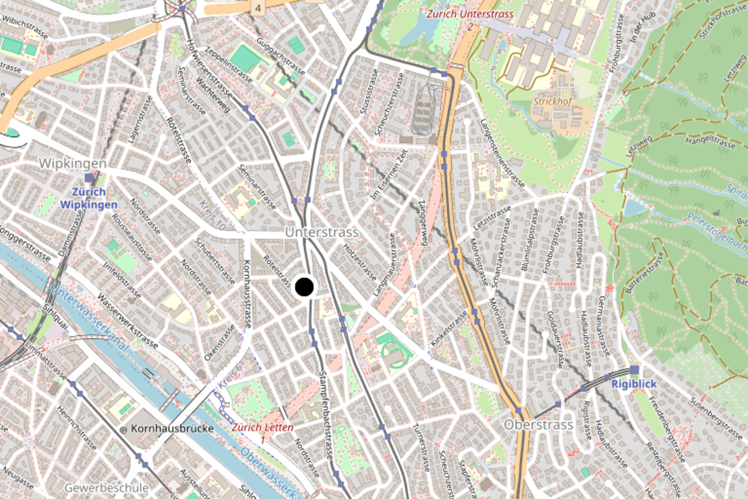 Karte: Standort von 2streams an der Nordstrasse 9 in Zürich